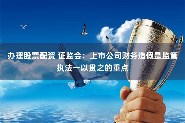 办理股票配资 证监会：上市公司财务造假是监管执法一以贯之的重点