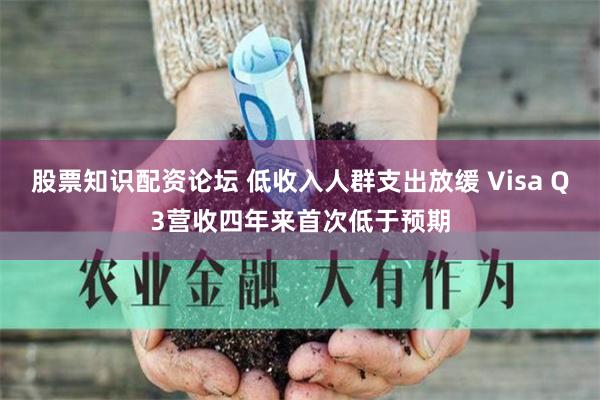 股票知识配资论坛 低收入人群支出放缓 Visa Q3营收四年来首次低于预期